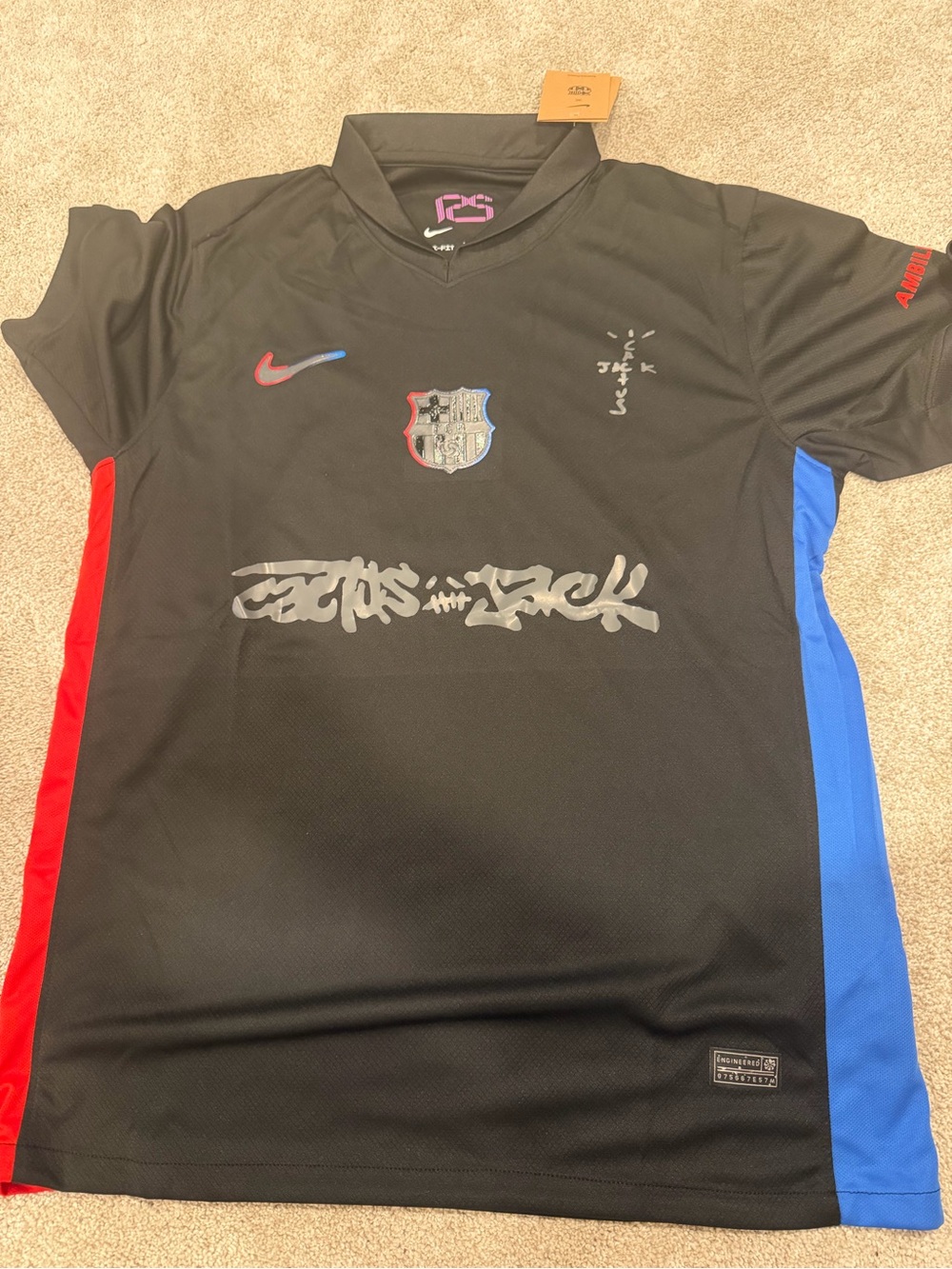 Nikeens Black FC Barcelona Slim fit cactus jack Jersey